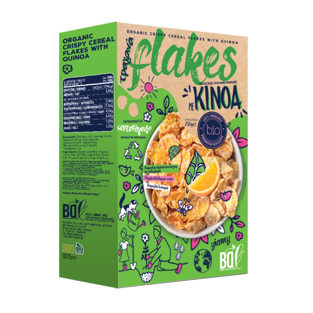 Flakes με Βιολογικές τραγανές νιφάδες Κινόα, 250gr 103323