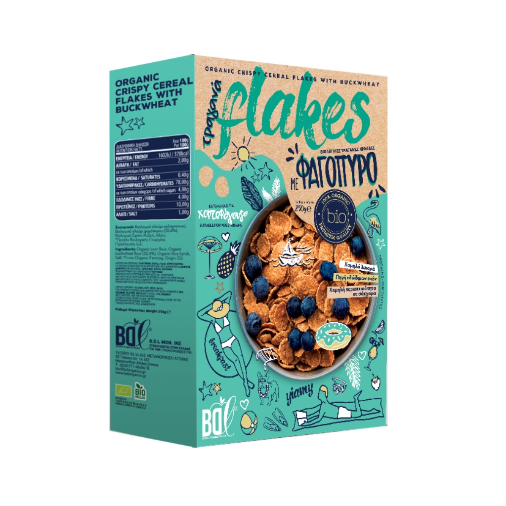 Flakes με Βιολογικές τραγανές νιφάδες με Φαγόπυρο, 250gr 103328